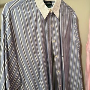 Ralph Lauren Blue and White Striped Blouse